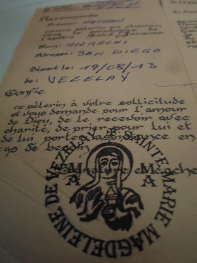 My passport to Santiago de Compostela